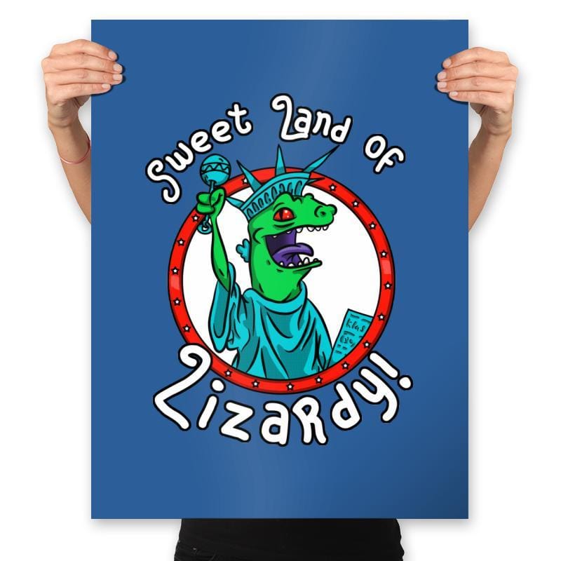 Sweet land of Lizardy - Prints Posters RIPT Apparel 18x24 / Royal