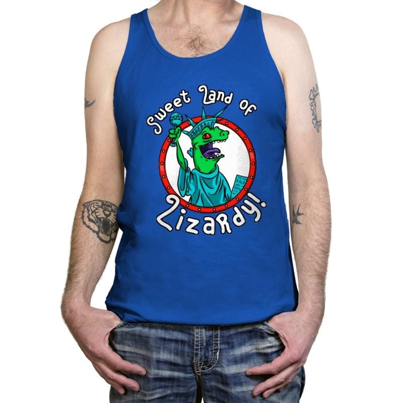 Sweet land of Lizardy - Tanktop Tanktop RIPT Apparel X-Small / True Royal