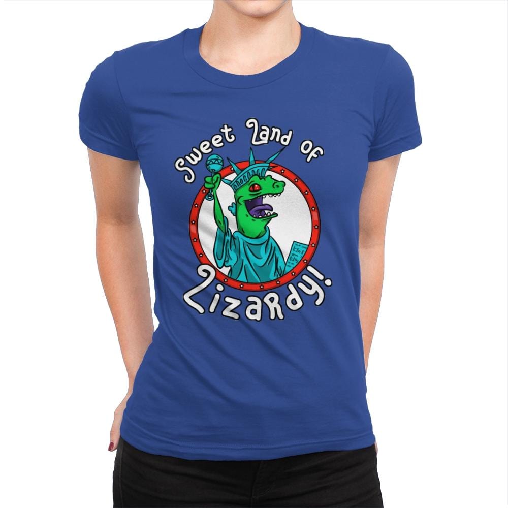 Sweet land of Lizardy - Womens Premium T-Shirts RIPT Apparel Small / Royal