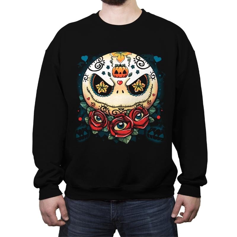 Sweet Skeleton - Crew Neck Sweatshirt Crew Neck Sweatshirt RIPT Apparel Small / Black