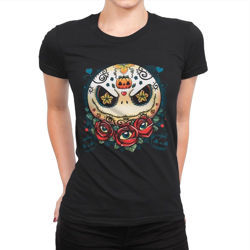 Sweet Skeleton - Womens Premium T-Shirts RIPT Apparel Small / Black