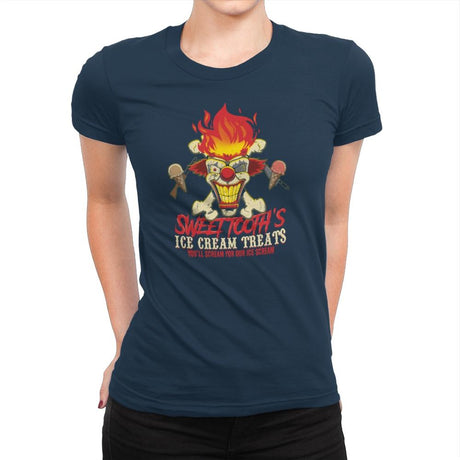 Sweet Tooth's Ice Cream Treats Exclusive - Womens Premium T-Shirts RIPT Apparel Small / Midnight Navy