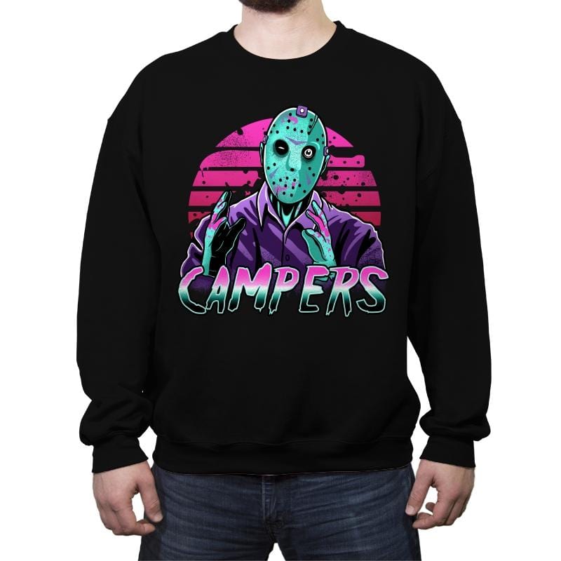 Synth Slasher - Crew Neck Sweatshirt Crew Neck Sweatshirt RIPT Apparel Small / Black