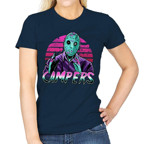 Synth Slasher - Womens T-Shirts RIPT Apparel Small / Navy