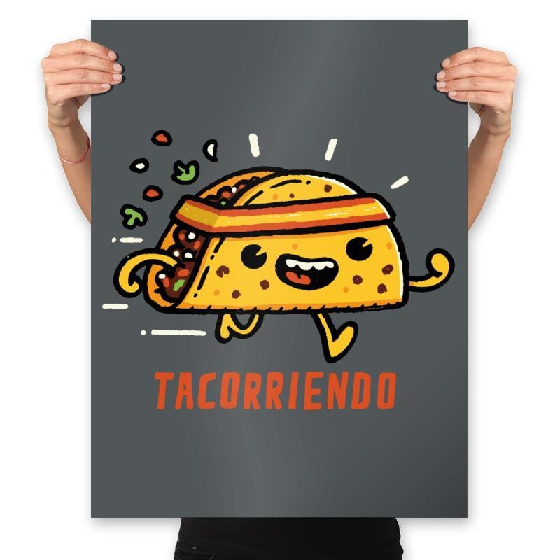 Tacorriendo - Prints Posters RIPT Apparel 18x24 / Charcoal