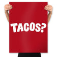 Tacos Anyone? - Prints Posters RIPT Apparel 18x24 / Red