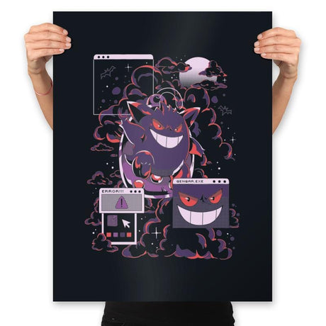 Tamagochi Gengar - Prints Posters RIPT Apparel 18x24 / Black