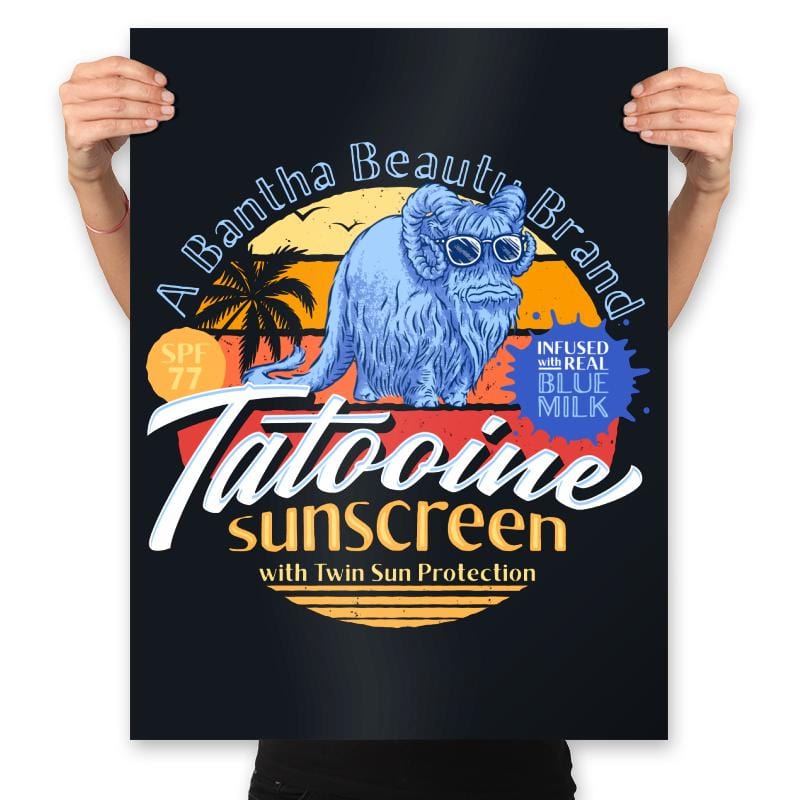 Tatooine Sunscreen - Prints Posters RIPT Apparel 18x24 / Black