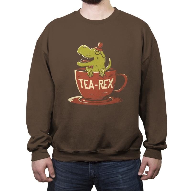 Tea-Rex - Crew Neck Sweatshirt Crew Neck Sweatshirt RIPT Apparel Small / Dark Chocolate