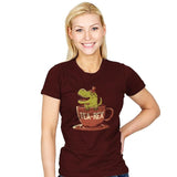 Tea-Rex - Womens T-Shirts RIPT Apparel Small / Brown