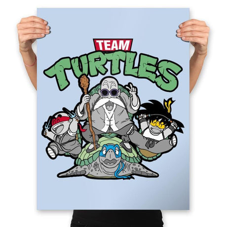 Team Turtles - Prints Posters RIPT Apparel 18x24 / Baby Blue