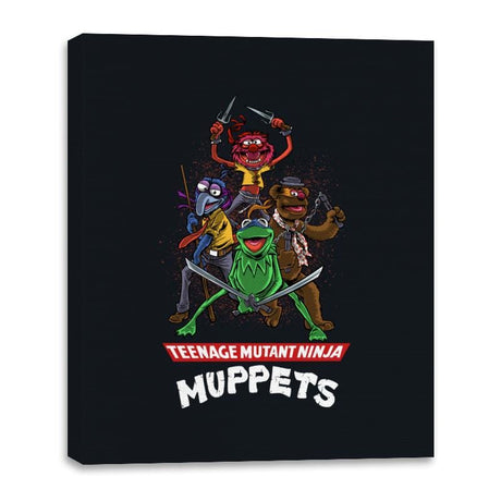 Teenage Mutant Ninja Muppets - Canvas Wraps Canvas Wraps RIPT Apparel 16x20 / Black