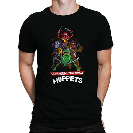 Teenage Mutant Ninja Muppets - Mens Premium T-Shirts RIPT Apparel Small / Black