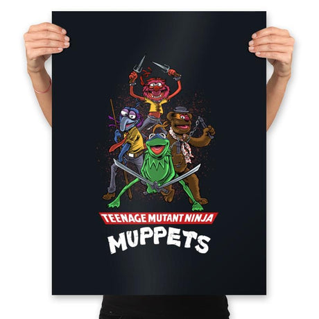 Teenage Mutant Ninja Muppets - Prints Posters RIPT Apparel 18x24 / Black