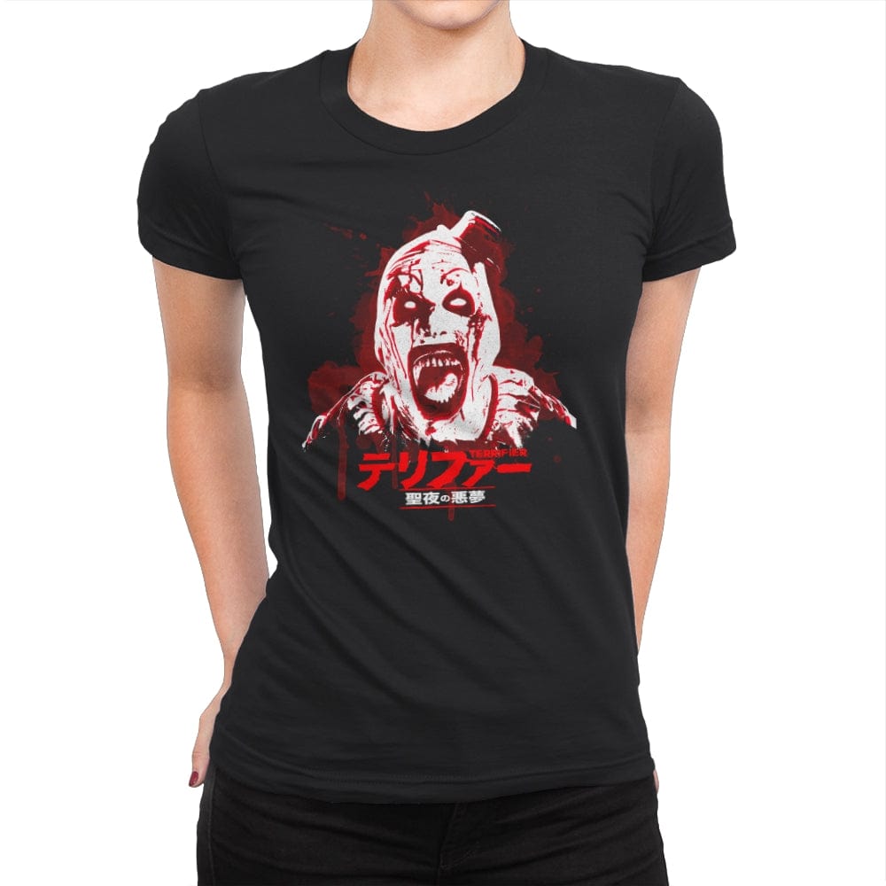 Terrifier 3 - Womens Premium T-Shirts RIPT Apparel Small / Black