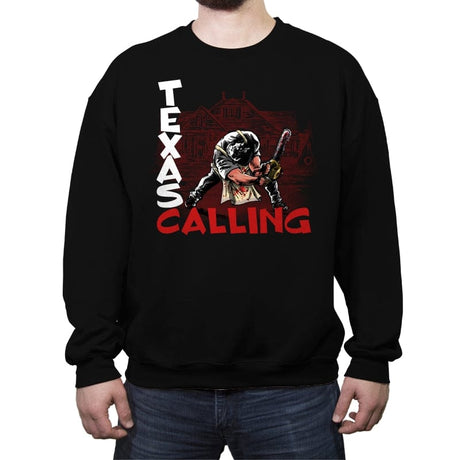 Texas Calling - Crew Neck Sweatshirt Crew Neck Sweatshirt RIPT Apparel Small / Black