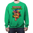 Thanksgiving Ninja Turkeys - Crew Neck Sweatshirt Crew Neck Sweatshirt RIPT Apparel Small / Irish Green