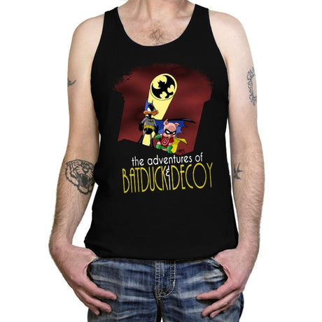 The Adventures of Batduck and Decoy - Anytime - Tanktop Tanktop RIPT Apparel X-Small / Black