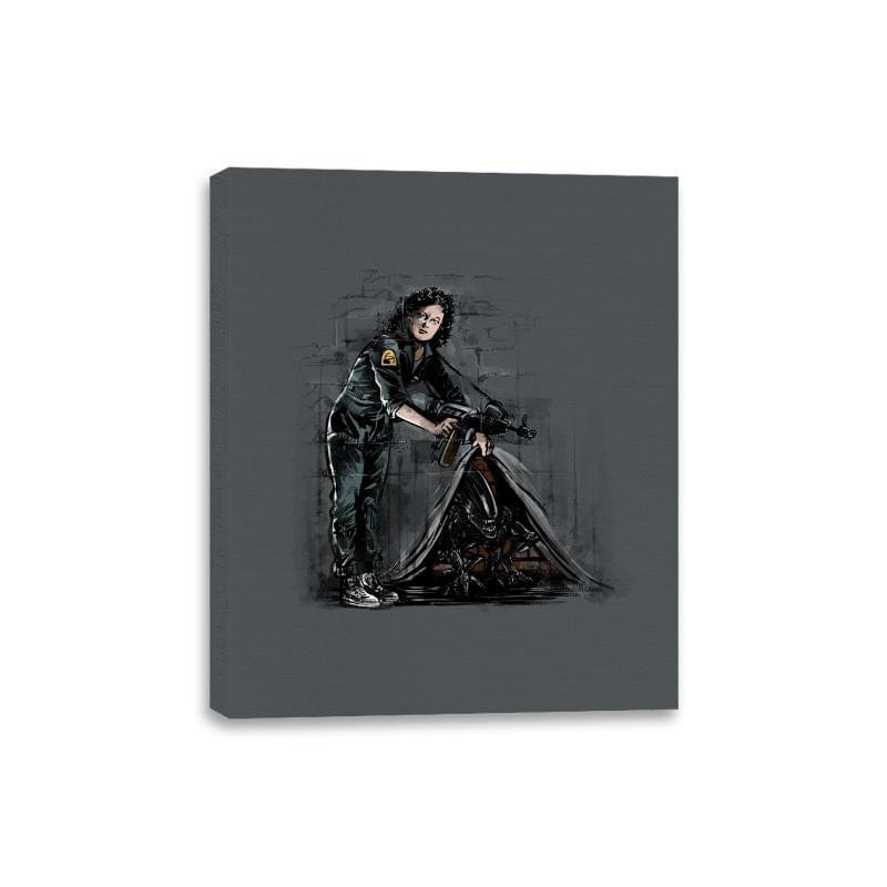 The Alien on the Wall - Canvas Wraps Canvas Wraps RIPT Apparel 8x10 / Charcoal