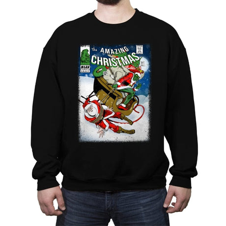 The Amazing Christmas - Crew Neck Sweatshirt Crew Neck Sweatshirt RIPT Apparel Small / Black