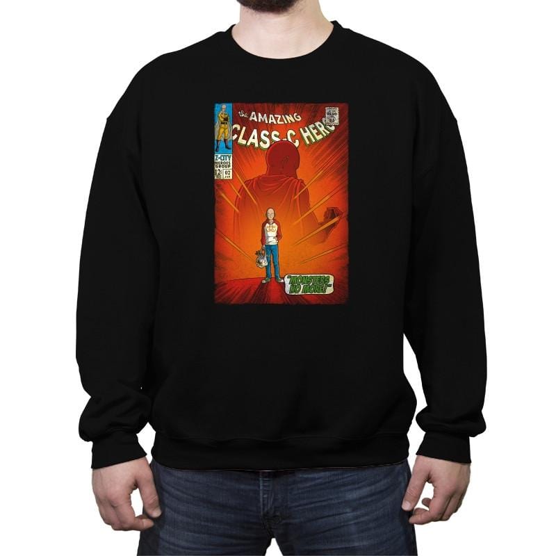 The Amazing Class-C Hero - Crew Neck Sweatshirt Crew Neck Sweatshirt RIPT Apparel Small / Black