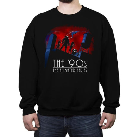 The Animated 90s - Crew Neck Sweatshirt Crew Neck Sweatshirt RIPT Apparel Small / Black