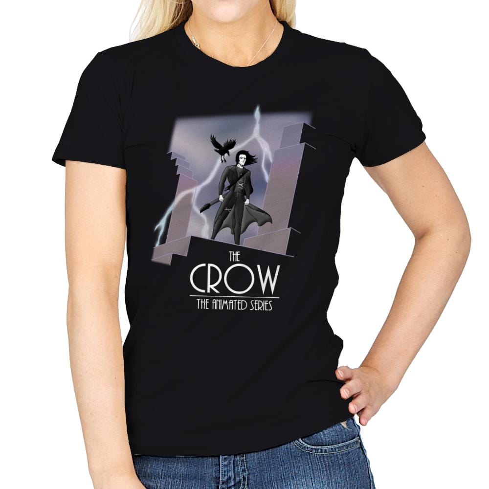 The Animated Crow - Womens T-Shirts RIPT Apparel Small / Black