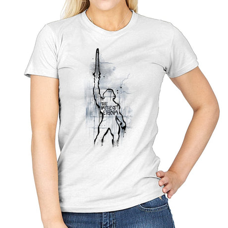 The Battle of Eternia - Womens T-Shirts RIPT Apparel Small / White