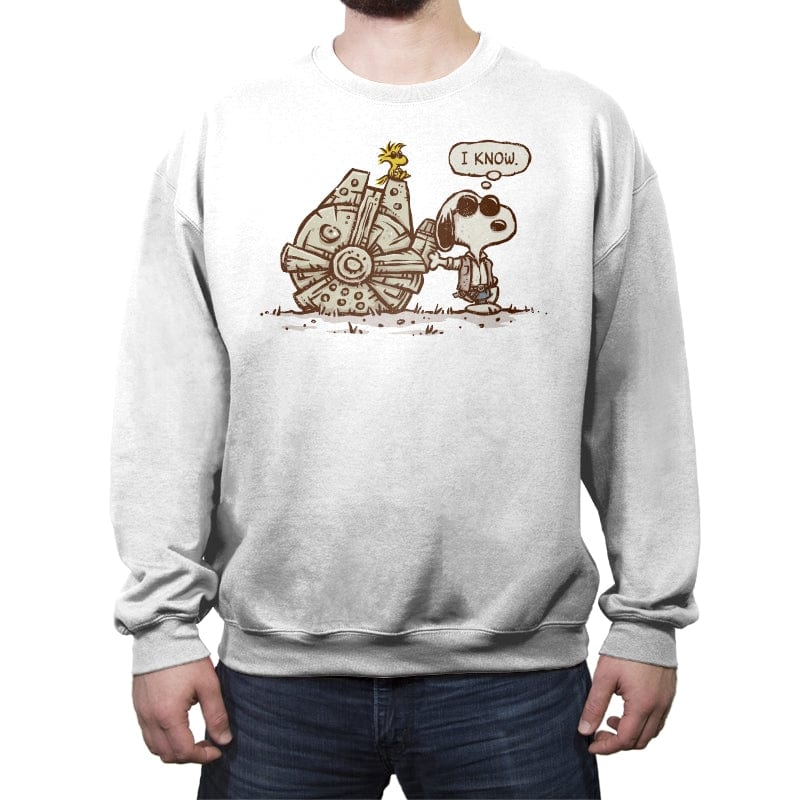 The Beagle Knows - Crew Neck Sweatshirt Crew Neck Sweatshirt RIPT Apparel Small / White