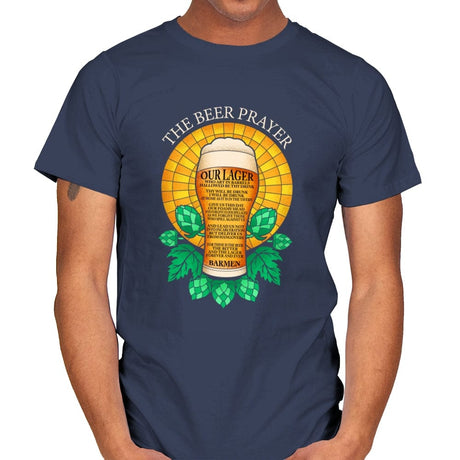 The Beer Prayer - Mens T-Shirts RIPT Apparel Small / Navy