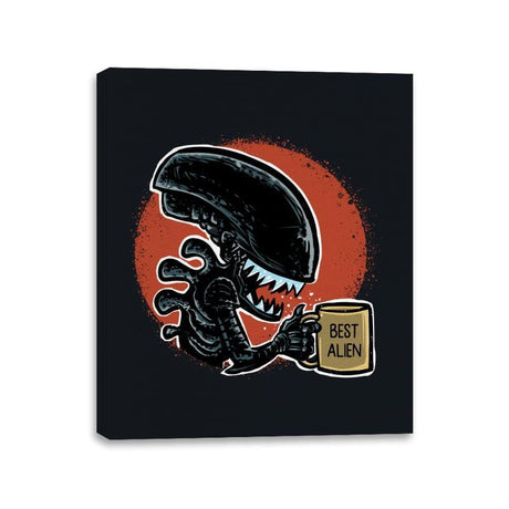 The Best Alien - Canvas Wraps Canvas Wraps RIPT Apparel 11x14 / Black