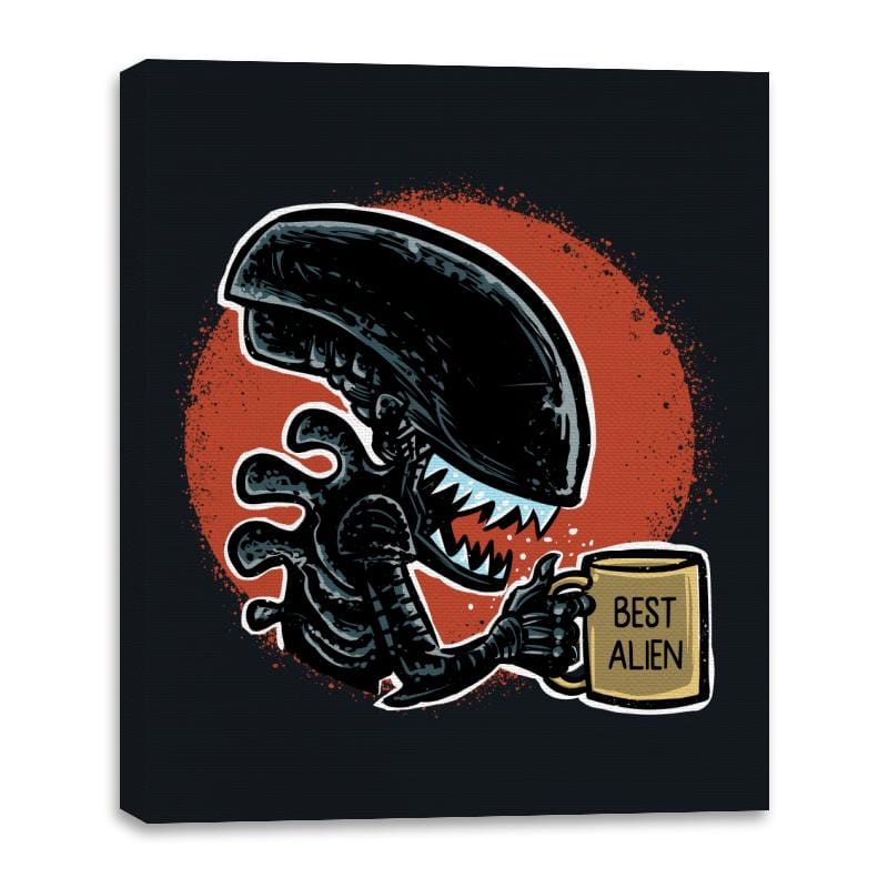 The Best Alien - Canvas Wraps Canvas Wraps RIPT Apparel 16x20 / Black