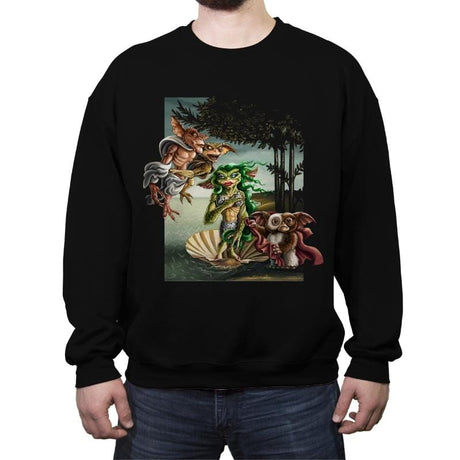 The Birth of Gremlinus - Crew Neck Sweatshirt Crew Neck Sweatshirt RIPT Apparel Small / Black