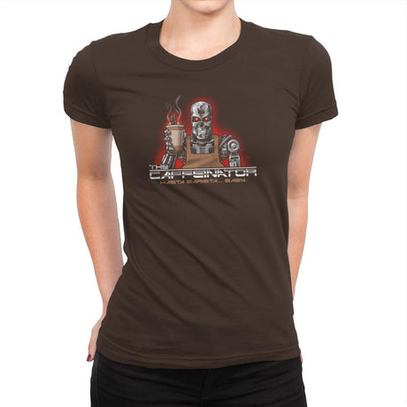 The Caffeinator Exclusive - Womens Premium T-Shirts RIPT Apparel Small / Dark Chocolate