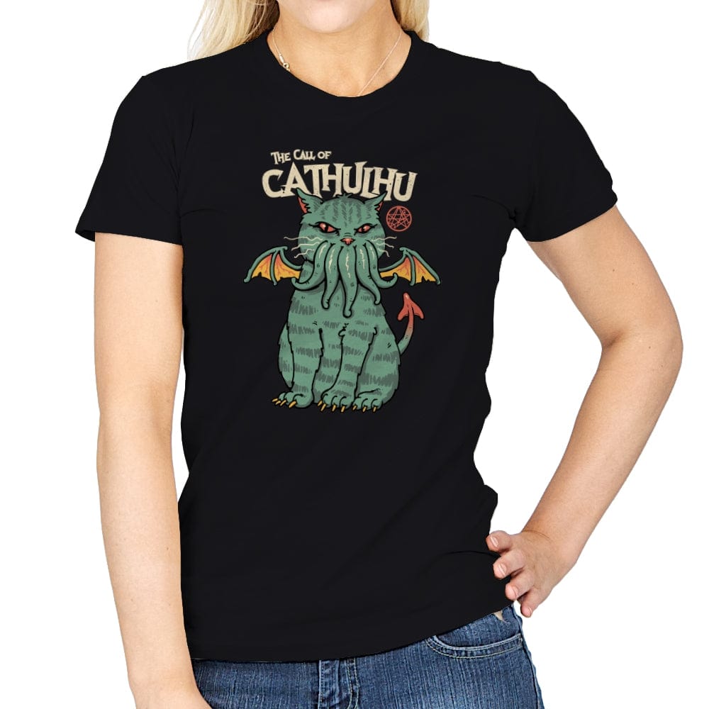 The Call of Cathulhu - Womens T-Shirts RIPT Apparel Small / Black