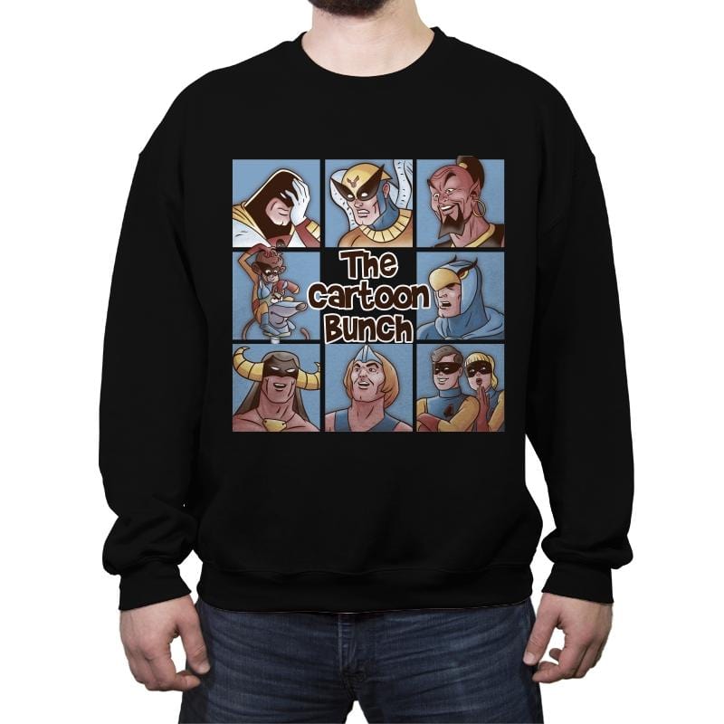 The Cartoon Bunch - Crew Neck Sweatshirt Crew Neck Sweatshirt RIPT Apparel Small / Black