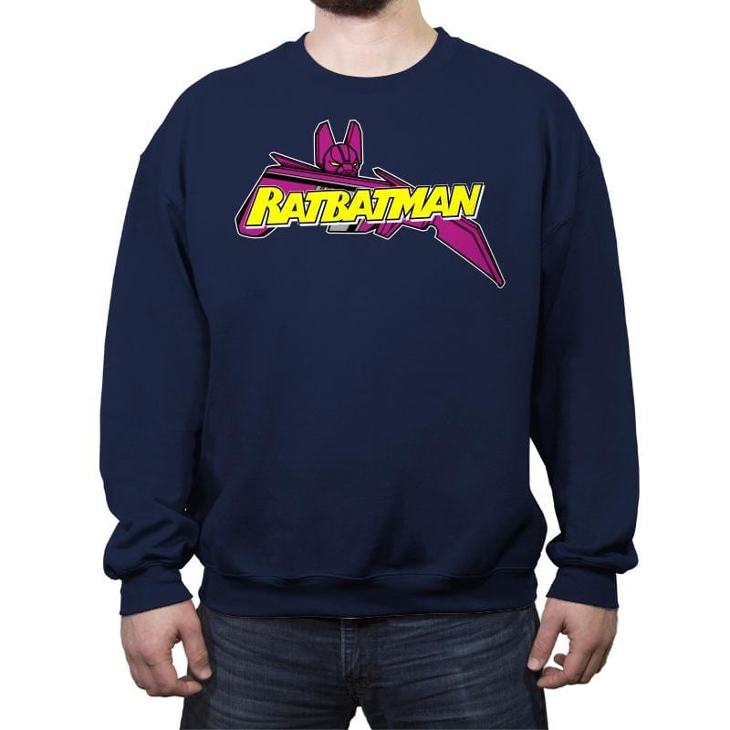 The Cassette Crusader - Crew Neck Sweatshirt Crew Neck Sweatshirt RIPT Apparel Small / Navy