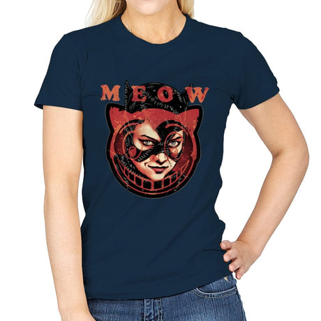 The Cat said Meow - Womens T-Shirts RIPT Apparel Small / Navy