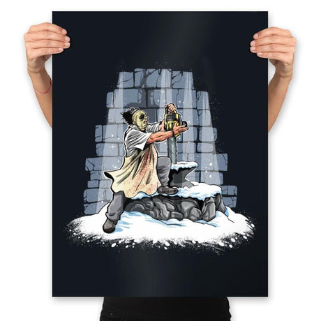 The Chainsaw in the Stone - Prints Posters RIPT Apparel 18x24 / Black