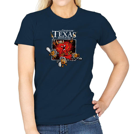 The Chainsaw Texas Massacre Exclusive - Womens T-Shirts RIPT Apparel Small / Navy