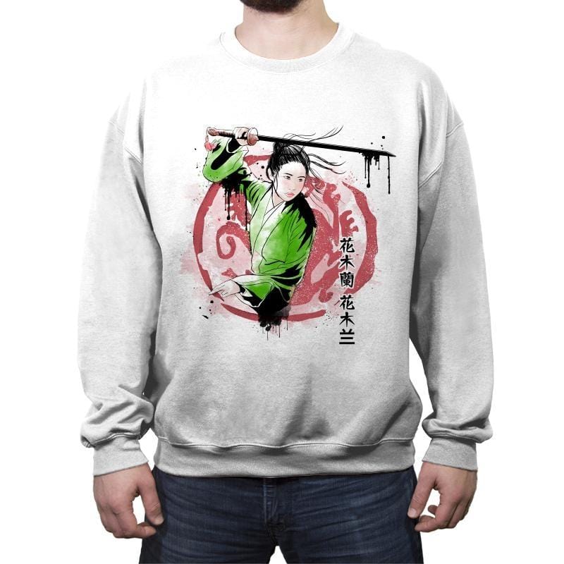 The Chinese Warrior - Crew Neck Sweatshirt Crew Neck Sweatshirt RIPT Apparel Small / White