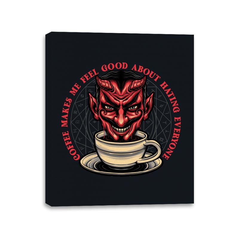 The Coffee Devil - Canvas Wraps Canvas Wraps RIPT Apparel 11x14 / Black