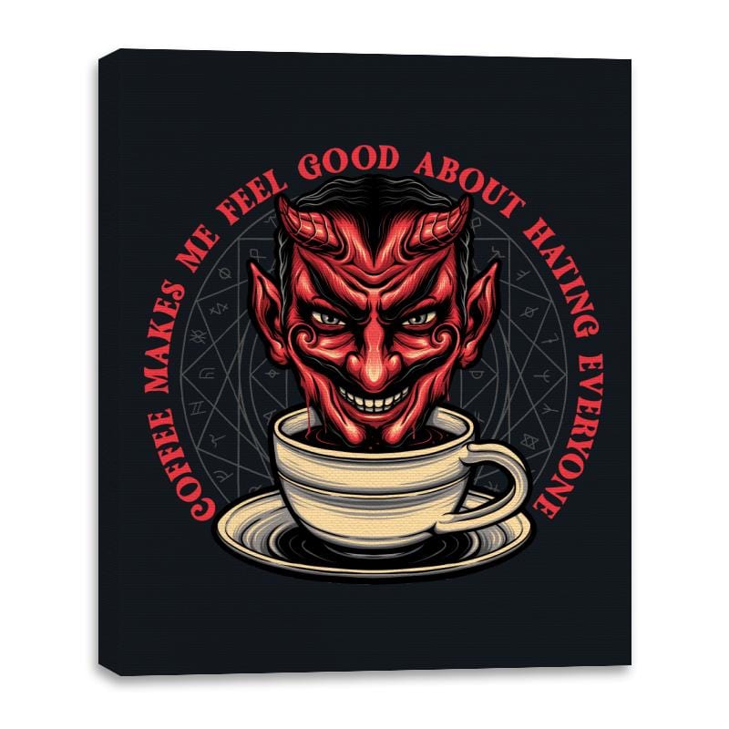 The Coffee Devil - Canvas Wraps Canvas Wraps RIPT Apparel 16x20 / Black