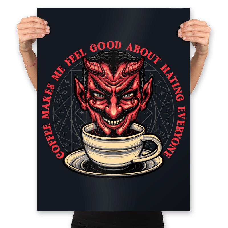 The Coffee Devil - Prints Posters RIPT Apparel 18x24 / Black