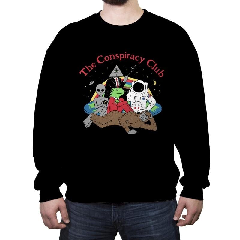 The Conspiracy Club - Crew Neck Sweatshirt Crew Neck Sweatshirt RIPT Apparel Small / Black