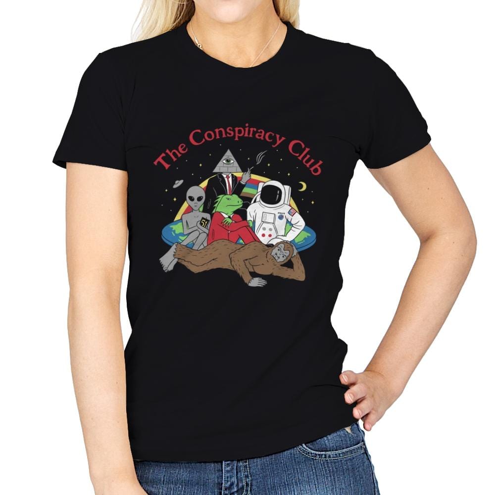 The Conspiracy Club - Womens T-Shirts RIPT Apparel Small / Black