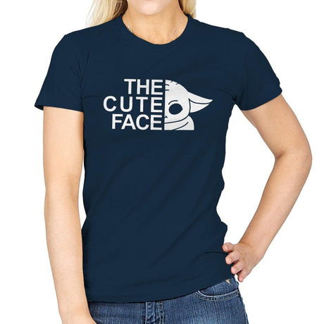 The Cute Face - Womens T-Shirts RIPT Apparel Small / Navy