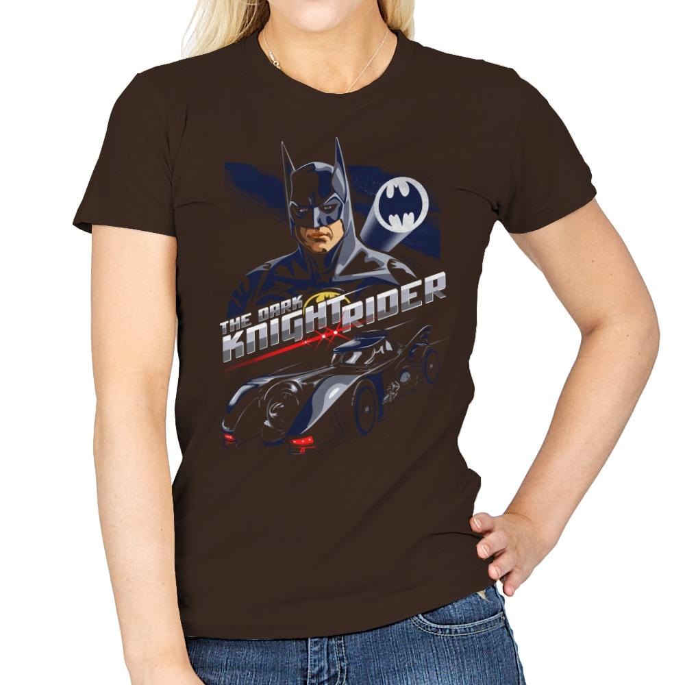 The Dark Knight Rider - Womens T-Shirts RIPT Apparel Small / Dark Chocolate