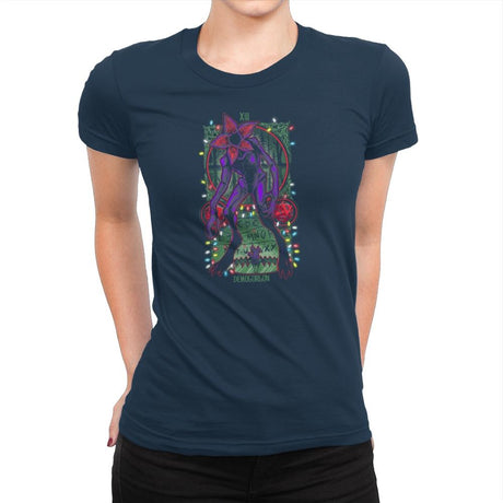 The Demogorgan Tarot Card Exclusive - Womens Premium T-Shirts RIPT Apparel 3x-large / Midnight Navy