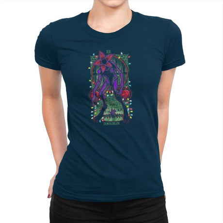 The Demogorgan Tarot Card Exclusive - Womens Premium T-Shirts RIPT Apparel Small / Midnight Navy